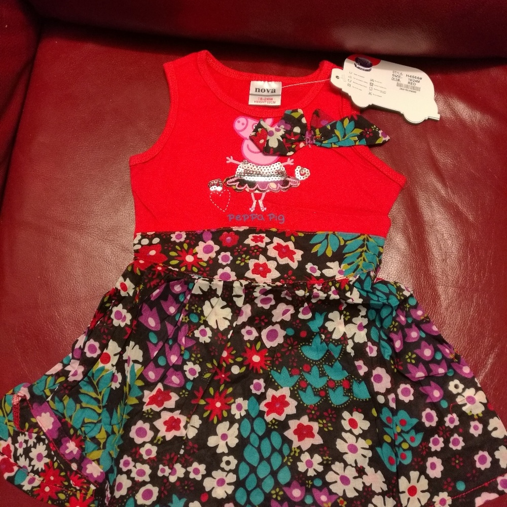 peppa pig baby girl princess summer party dress